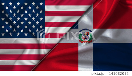 Diplomatic relations between the United States and the Dominican Republic. Flag of the Dominican Republic and the United States, diplomatic relations Diplomatic relations between the United States and the Dominican Republic. Flag of the Dominican Republic and the United States, diplomatic relations 141082052