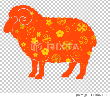 Year of the Sheep - Cute floral sheep illustration Year of the Sheep - Cute floral sheep illustration 141082189