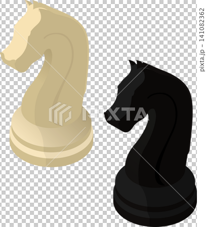 Isometric knight chess piece black and white Isometric knight chess piece black and white 141082362