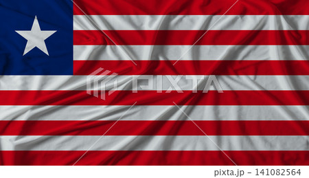 Liberia flag with fabric texture background. National flag of Liberia with cloth texture Liberia flag with fabric texture background. National flag of Liberia with cloth texture 141082564