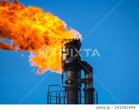 Torch system on an oil field Torch system on an oil field 141082949