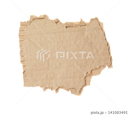Piece of torn cardboard isolated on white Piece of torn cardboard isolated on white 141083491