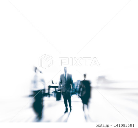 Business people, blurry and walking for commute in city for travel, work and profession in urban for move and trip in street. Young person or pedestrian and rush for transport for job on motion blur Business people, blurry and walking for commute in city for travel, work and profession in urban for move and trip in street. Young person or pedestrian and rush for transport for job on motion blur 141083591