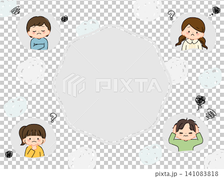 Frame illustrations of children who are troubled or anxious. Frame illustrations of children who are troubled or anxious. 141083818