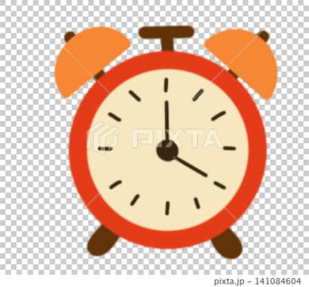 Red Alarm Clock Vintage Cartoon Illustration 141084604