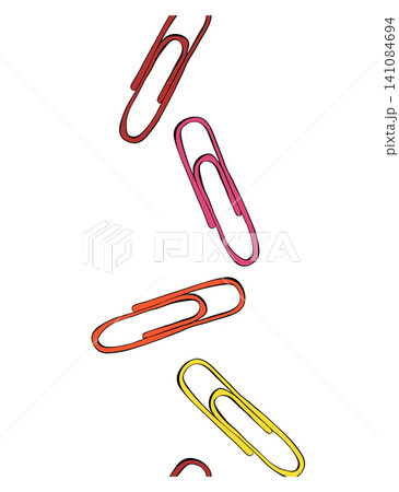 paper clips School vertical seamless border colored hand drawn illustration. Vector graphic line ink art. Perfect for logo, branding, packaging, labels, and modern decor design. paper clips School vertical seamless border colored hand drawn illustration. Vector graphic line ink art. Perfect for logo, branding, packaging, labels, and modern decor design. 141084694