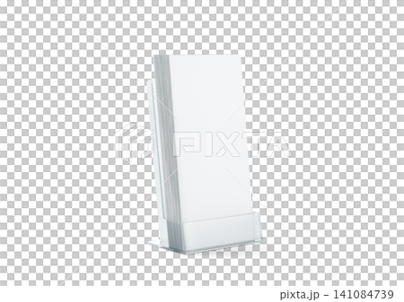 Blank white flyers stack mockup in glass plastic holder png, transparent background, 3d rendering. Dl fliers mock up stand in the acrylic box cut out. Brochure holding in transparent plexiglass. Blank white flyers stack mockup in glass plastic holder png, transparent background, 3d rendering. Dl fliers mock up stand in the acrylic box cut out. Brochure holding in transparent plexiglass. 141084739