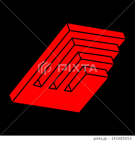 Logo. Impossible shapes, optical illusion, vector. Optical art objects. Geometric figures. Line art.  141085053