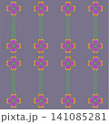 Retro Purple Floral Heart Pattern 141085281