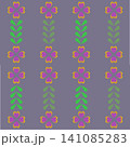 Retro Purple Floral Heart Pattern 141085283