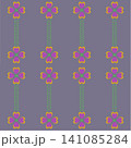 Retro Purple Floral Heart Pattern 141085284