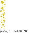 Golden Stars Side Border on White Background 141085286