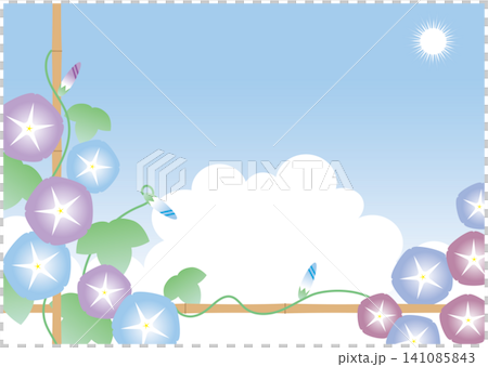 牽牛花、積雨雲和藍天中的太陽(3) 牽牛花、積雨雲和藍天中的太陽(3) 141085843