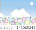 朝顔と入道雲と青空の太陽2 141085844