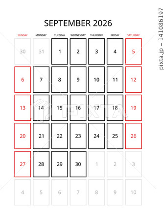 September 2026 English Minimalist Monthly Calendar Template Corporate Schedule G September 2026 English Minimalist Monthly Calendar Template Corporate Schedule G 141086197