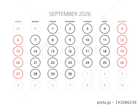 September 2026 English Professional Monthly Calendar Template Minimalist Corpora 141086236