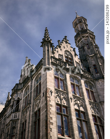 Gothic Architecture of Poortersloge Building in Bruges 141086299