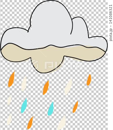stylized icon of the colored cloud with rain stylized icon of the colored cloud with rain 141086321