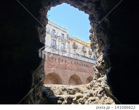 Roman Amphitheater of Catania Lava stones Roman Amphitheater of Catania Lava stones 141086622