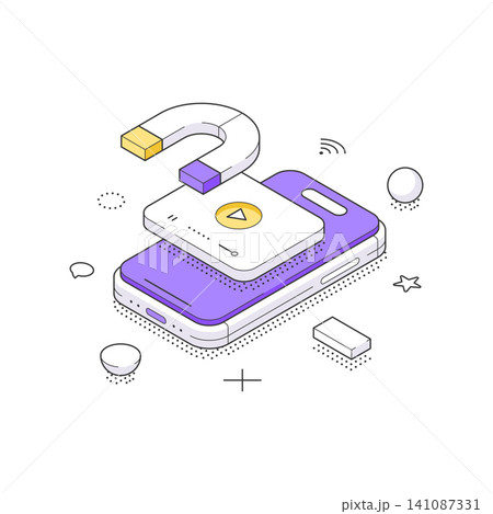 Mobile Media Content Marketing And User Attraction Strategy Isometric Vector Illustration Mobile Media Content Marketing And User Attraction Strategy Isometric Vector Illustration 141087331