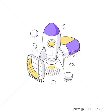 Business Startup Launch And Growth Strategy Isometric Vector Illustration For Project Business Startup Launch And Growth Strategy Isometric Vector Illustration For Project 141087363