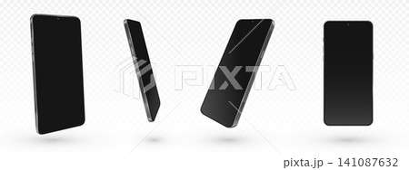3d modern smartphone mockup with black screen 3d modern smartphone mockup with black screen 141087632