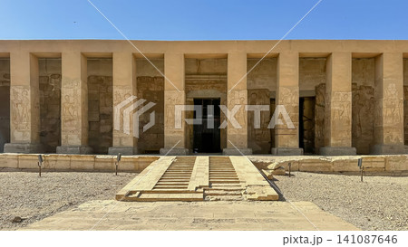 Beautiful interiors and ancient hieroglyphs in the Temple of Seti I in Abydos, Egypt. Beautiful interiors and ancient hieroglyphs in the Temple of Seti I in Abydos, Egypt. 141087646