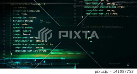 Programming code display, script and glitch effect 141087752