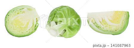 Brussels sprouts half isolated on white background with  full depth of field 141087963