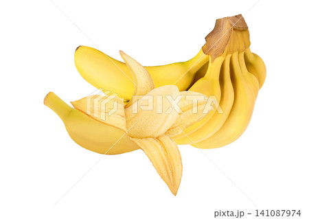 baby banana bunch isolated on white background with full depth of field baby banana bunch isolated on white background with full depth of field 141087974