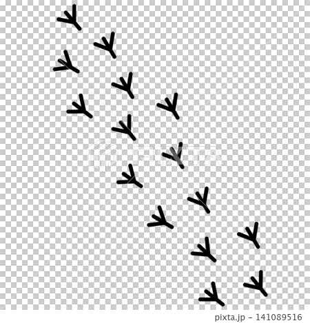 Bird footprints icon with diagonal lines Bird footprints icon with diagonal lines 141089516
