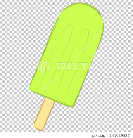 Illustration of a popsicle on a stick (green) Illustration of a popsicle on a stick (green) 141089527
