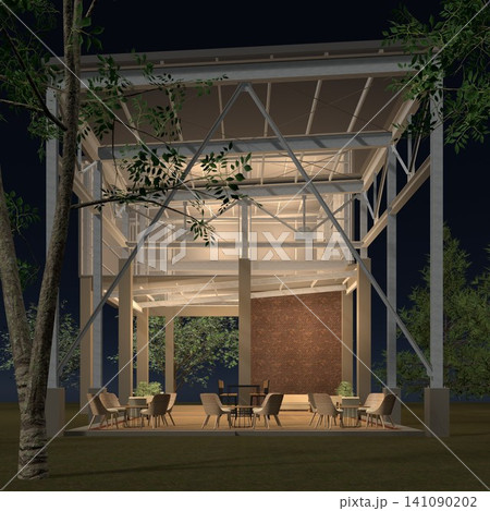 3D illustration of coffee shop 3D illustration of coffee shop 141090202