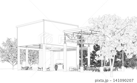 3D illustration of coffee shop 3D illustration of coffee shop 141090207