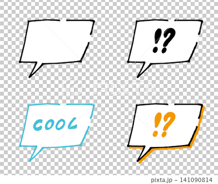 Square-type speech bubbles (blank, !?, COOL) Square-type speech bubbles (blank, !?, COOL) 141090814