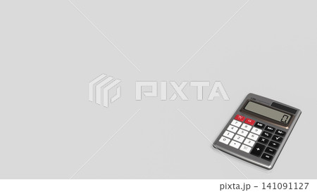 Modern Calculator On Clean Background With Copy Space 3d render. 141091127