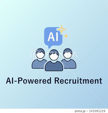 AIで人材採用をする人物グループとビジネスチームのアイコン 141091229