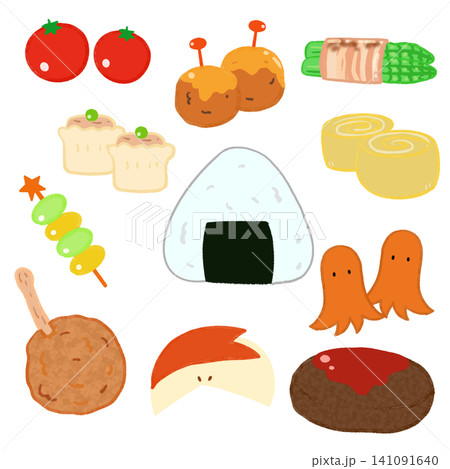 お弁当のおかずイラストセット 141091640