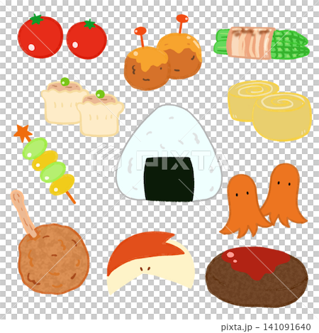お弁当のおかずイラストセット 141091640