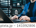Digital government technology and secure public service management concept. online identity verification, cloud data, AI administration, legal transformation, smart E governance workflow cybersecurity 141092806