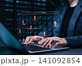 Data audit error, cybersecurity vulnerability detection system interface with checklist warning, showing risk assessment, security inspection, compliance review and digital software monitoring concept 141092854