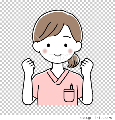 Vector last of a female nurse making a victory pose (upper body). Vector last of a female nurse making a victory pose (upper body). 141092870