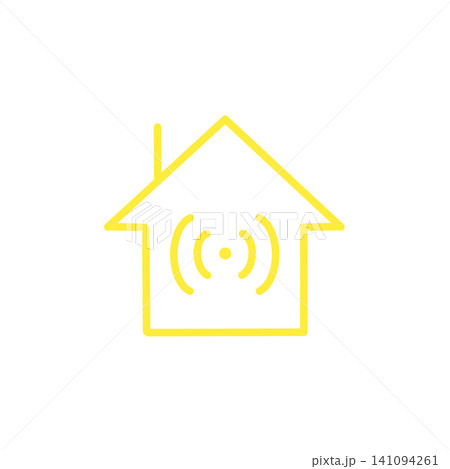 スマートハウスのアイコン・ Wi-Fi・ ネット接続・ 家・ 建物・ 未来 141094261