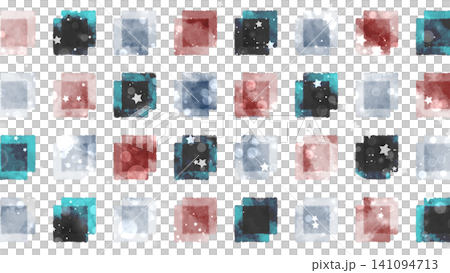 Watercolor-style sparkling, colorful square pattern background with a hand-drawn texture. Watercolor-style sparkling, colorful square pattern background with a hand-drawn texture. 141094713