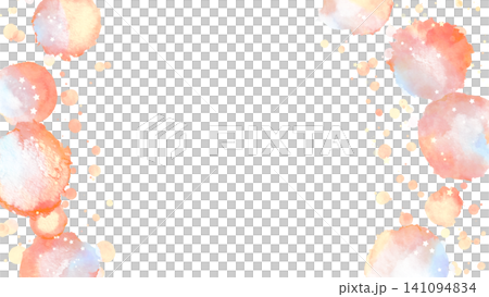 水彩のにじみと飛沫のフレーム背景 手描き風テクスチャ 水彩のにじみと飛沫のフレーム背景 手描き風テクスチャ 141094834