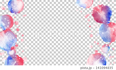 水彩のにじみと飛沫のフレーム背景 手描き風テクスチャ 水彩のにじみと飛沫のフレーム背景 手描き風テクスチャ 141094835