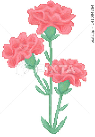 Carnation in pixel art Carnation in pixel art 141094864
