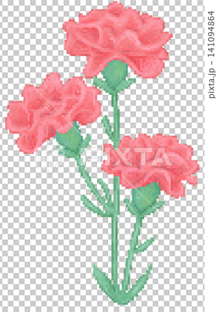 Carnation in pixel art 141094864