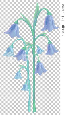 Bluebell flower in pixel art Bluebell flower in pixel art 141094868