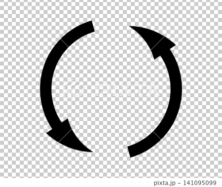 Simple two-way arrow icon illustration material to represent rotation and circulation. Simple two-way arrow icon illustration material to represent rotation and circulation. 141095099